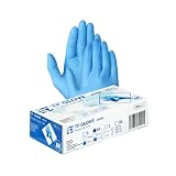 Gedikum 100x Nitrilhandschuhe Box Einweghandschuhe, Einmalhandschuhe, Untersuchungshandschuhe, puderfrei, ohne Latex, unsteril, latexfrei, disposible gloves Blau/Schwarz Gr. S-XL (Blau, XL)