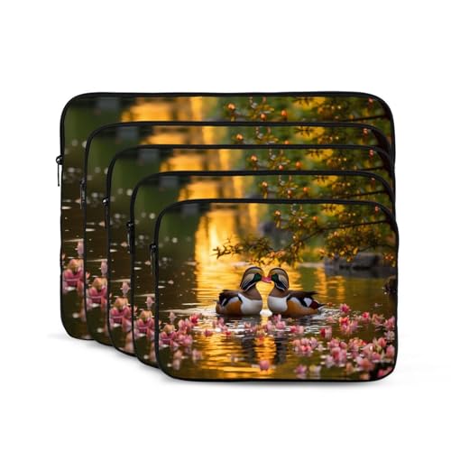 Pair Of Mandarin Ducks Laptop Sleeve Case 15 Inch Suitable For Notebook Computer Tablet Traveling Carrying Simple Case2