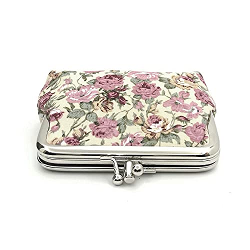 Image of Cute Floral Buckle Coin Purses Vintage Pouch Kiss-lock Change Purse Wallets