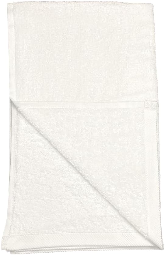 16x26 | 3-PACK | Terry Velour Hand Towels, Bath towels, Washcloths, Hand towels for bathroom | Cotton | Face towels, bathroom hand towels, gym and spa towel | Bathroom Towels (White, 3)