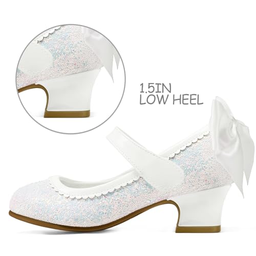 Image of K KomForme Girls Dress Shoes Toddler Glitter Mary Jane Heels