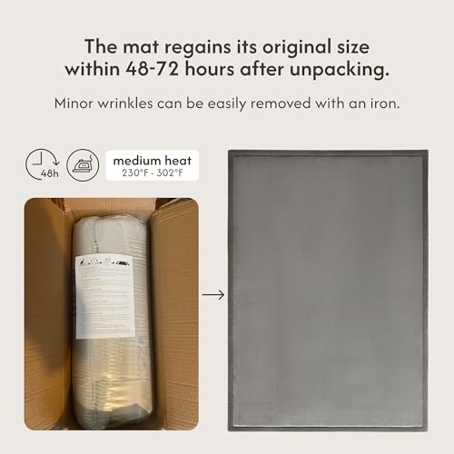 Image of Hakuna Matte CloudSoft Baby Play Mat for Floor 80 inch x 110 inch Dark Gray | Coral Velvet high-density foam Rug for Crawling & Cozy Play - Non-Slip, Water-Resistant, Easy-Care Tummy Time Mat