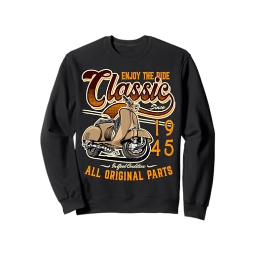 Motor Scooter Classic Moped Rider Cumpleaños 1945 Sudadera
