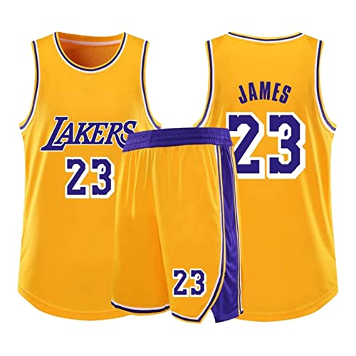 ZEIA3 Lakers 23# James vêtements de Sport ,Gilet De Sport + Short ,Homme sans Manches T-Shirt,Enfant Manche Courte,Femmes Sweat-Shirt(Col Rond)(1X,D) Cover