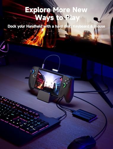 JSAUX Docking Station for ROG Xbox Ally X (2025)/ROG Ally X/ROG Ally/Steam Deck/Legion Go/Legion Go S, 6-in-1 Dock with HDMI 4K@120Hz, Gigabit Ethernet, USB A & USB C 3.2 Gen 1, 100W Charging - HB0609 - 4