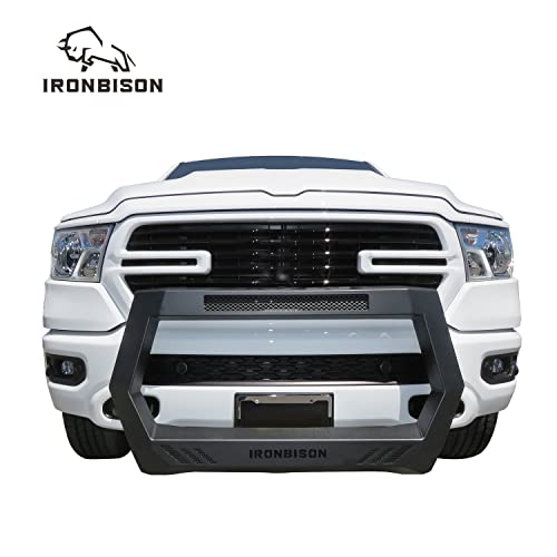 Image of IRONBISON Bull Bar Fit 2019-2024 Dodge Ram 1500 (Exclude Rebel & TRX Trim /2019-2024 Ram 1500 Classic /2020-2022 Ram 1500 Diesel models) Front Bumper Grille Brush Guard Compatible with Front Sensor