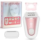 YHC Epilator for Women – Cordless 2-in-1 Hair Removal with 32 Tweezers, Rechargeable Electric Shaver for Legs, Arms & Body