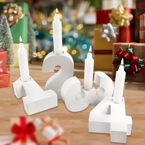 Kerzen mit Zahlen 1-4 20 4 Stück Adventszahlen Kerzenhalter, 1-4 Zahlen Kerzenständer, 1-4...