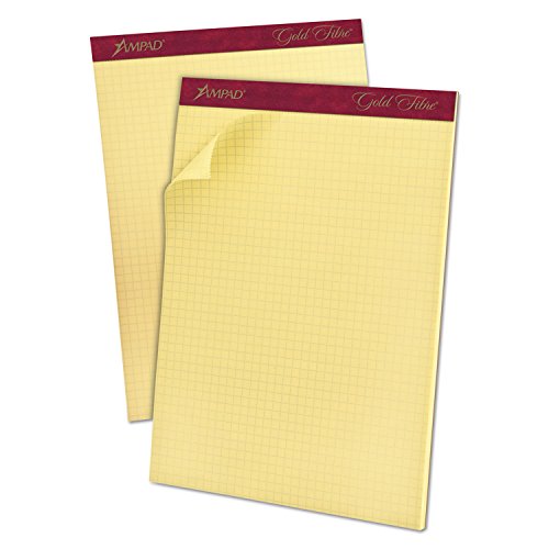 Ampad 22143 Gold Fibre Canary Quadrille Pad, 8 1/2 x 11 3/4, Canary, 50 Sheets