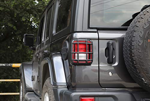 Yoctm Matte Black Light Guards For Rear Taillights (Tail Light) Covers Protector For 2018 2019 2020 Jeep Wrangler Jl Jlu Rubicon Sport Sahara (Black) #TOP1