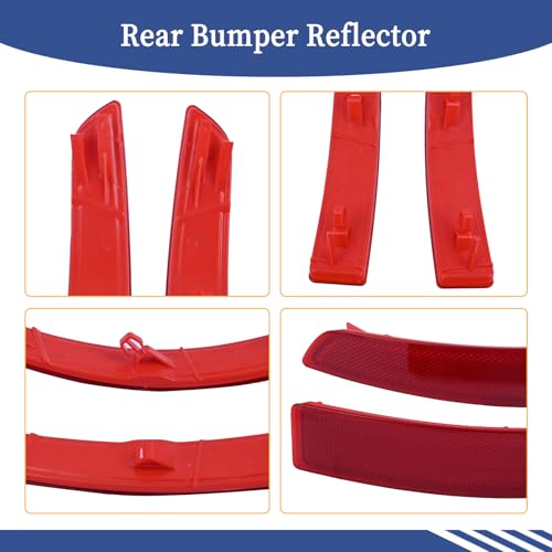 Image of Left & Right Side Set of 2 Rear Bumper Reflector 5C6945105B Compatible with VW Jetta 2015-2018 Replace VW1184104 5C6945106B VW1185104