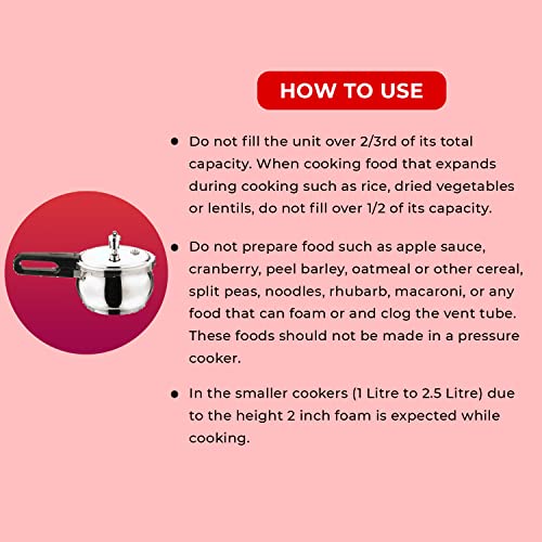 VINOD Belly Shape Stainless Steel Induction Pressure Cooker/Pressure Canner, Instant Pot multi cooker (1.5 Litres) - Image 4