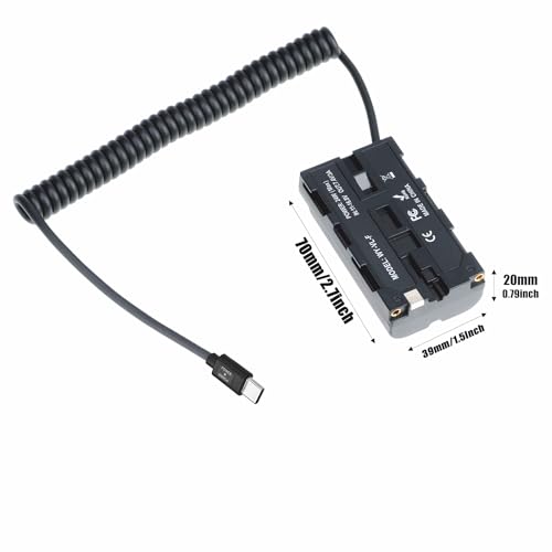Image of NP-F550 Dummy Battery with USB Type-C Power Adapter - Continuous Power Supply for Sony NP-F550 Devices (Monitor, LED Light, Camera, and Video Accessories)
