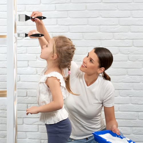 2 Stück Silikon Malen Pinsel,Breit und Schmal Silikonpinsel,Solide Pinsel,Spitzkantiges Solides Flaches Flexibles Malwerkzeug Flachpinsel für Acrylfarben zu Verschieben und zu Entfernen(1Zoll/1.5Zoll)