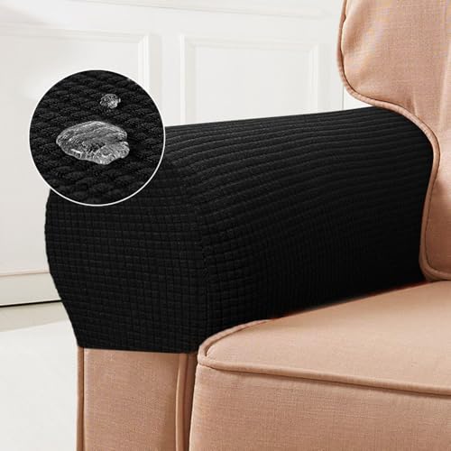 Hearda Lot de 2 Housse Accoudoir Canapé Étanche, Housse Accoudoir Fauteuil Élastiques Protege...