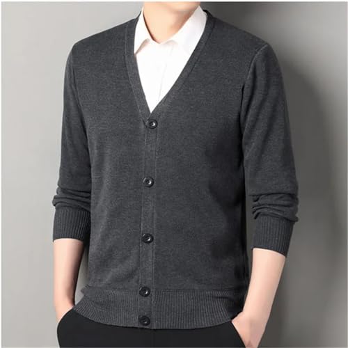 Men's Casual Knit Cardigan V-Neck Solid Color Slim Fit Knitted Sweater2