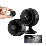 Kit 2 Mini Câmeras Espiã Wifi HD Portátil Sem Fio Visão Noturna Gravador de Voz Suporta Cartão Babá Eletronica Camêra de Segurança