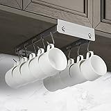 Robusto y duradero: fabricado con materiales inoxidables y acero inoxidable SUS304, este estante para tazas es resistente a la corrosión, duradero y fácil de limpiar.