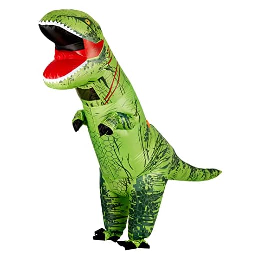 THE TWIDDLERS - Disfraz de Dinosaurio Inflable para Adultos - Traje de Dinosaurio T Rex para Fiesta de Disfraces - Fácil de Inflar - hasta 2 Metros
