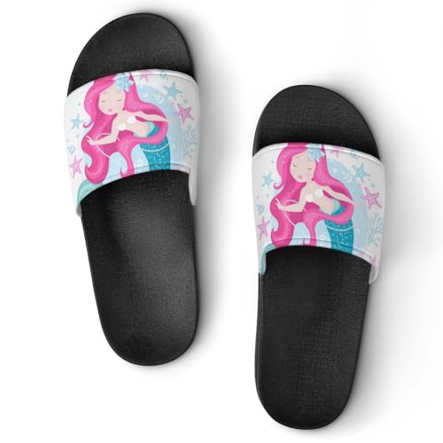 Slide claquettes femme sirène pour marcher en sécurité sur sol mouillé de salle de bain