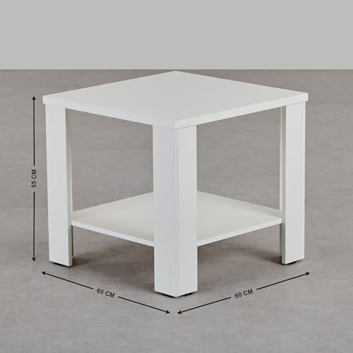 Image of Home Centre | Clary | Engineered Wood | End Tables | White | 1 Year Warranty
