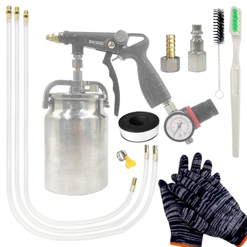 BAOZIZI Undercoating Spray Gun with 33.82oz Aluminum Cup, 360° Spray Hose Woolwax Fluid Film Undercoating for Truck Bed Liner Powder Coating Spray Gun kit, Rubberized Undercoat, Car Rust Proofing