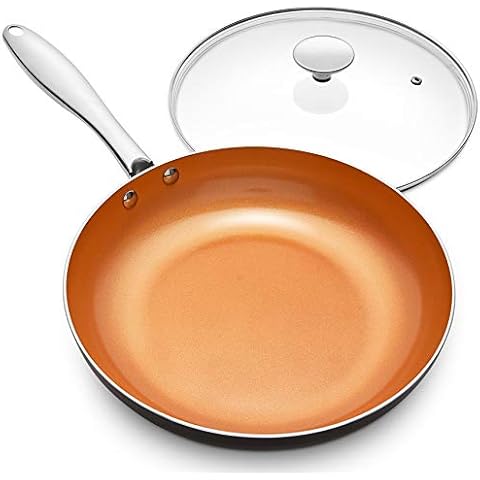 MICHELANGELO 10 Inch Frying Pan with Lid Cover