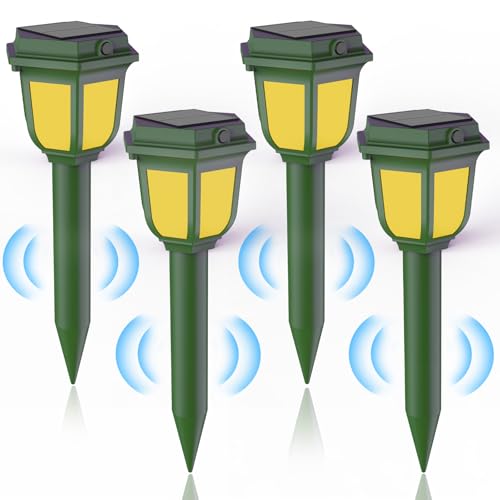 Mole Repellent Solar Powered & Snake Repellent for Yard, Ultrasonic Deterrent, IP65 Waterproof to...