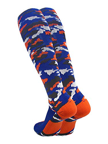 Tck Sports Elite Performance Over The Calf Camo Socks (Royal/Orange Camo, Small) #TOP1