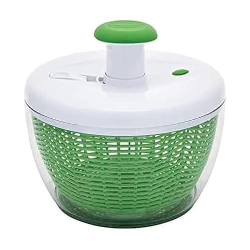 Farberware Easy to use pro Pump Spinner with Bowl, Colander and Built in draining System for Fresh, Crisp, Clean Salad and Produce, 6.6 quart, Green