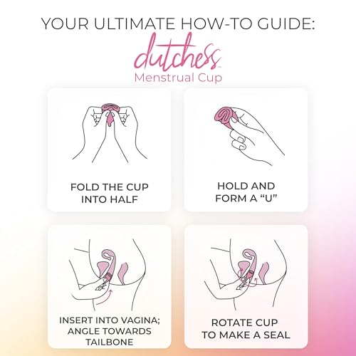 Image of Dutchess Large Menstrual Period Cups for Women + Storage Pouch, Pack of 2 Pink & Purple Soft Medical-Grade Silicone Reusable Feminine Care Tampon & Pad Alternative, Easy to Clean - Camping, Sports