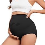 Y25D Maternity Underwear Seamless High Waisted Maternity Panties Over Bump Pregnancy Belly Support 1 Pack Black