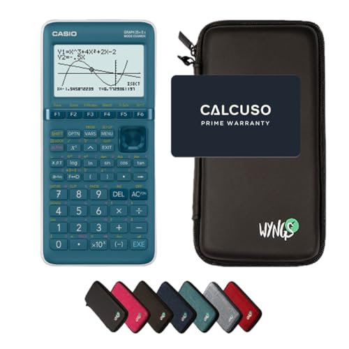 Casio Graph 25+E II avec Housse de Protection WYNGS Incluse Noir - Calculatrice Graphique - Pack de Base