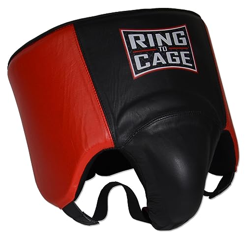 No Foul Boxing Groin Protector Leather (Small, Red/Black)