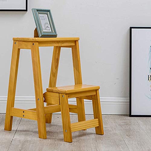 Taburete de escalada DASHADAO de madera maciza y estantería plegable multifunción 6