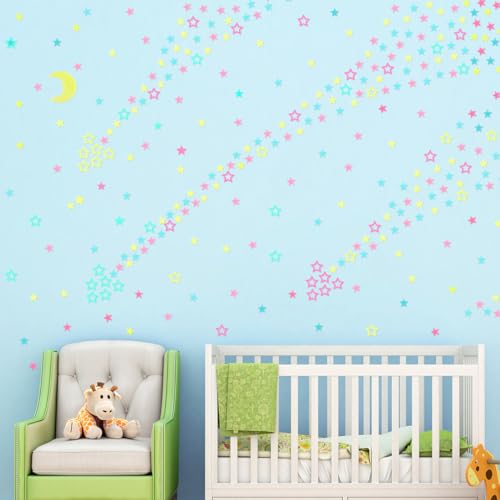 Pegatinas de Estrellas y Luna Fluorescentes para Pared miniatura 6