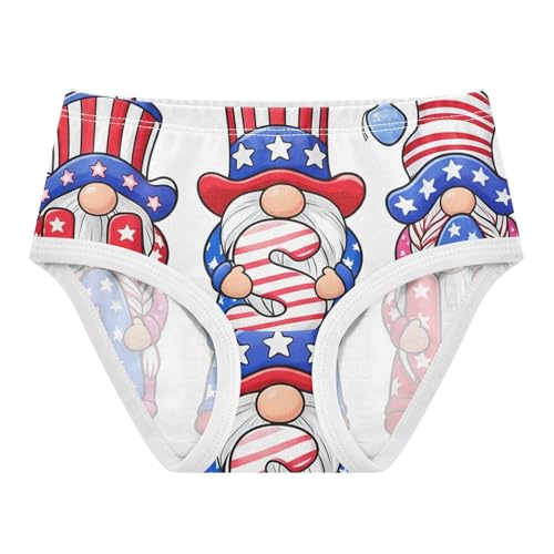 Cotton Girls Underwear Toddlers Cute Gnomes USA Patriotic Panties for Girl Bright Briefs Girls Undies 2t