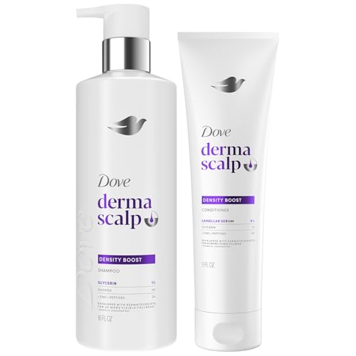 Dove Derma Scalp Thickening Shampoo and Conditioner – Density Boost with Niacinamide, Glycerin, Zinc & Peptides