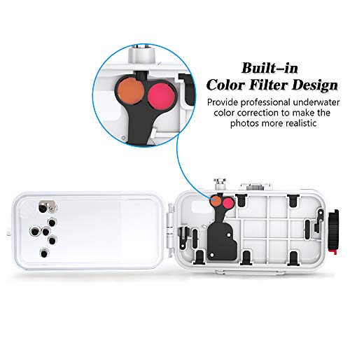 Meikon Waterproof Case For Iphone X/Xs 60M/195Ft Underwater O Ring Full Sealed Cover Snowproof Shockproof Dirtproof Ipx8 Certified (White) #TOP5