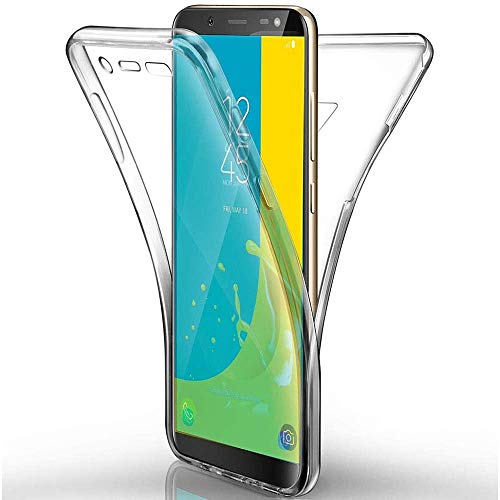 Newtop Cover per Samsung Galaxy J6 2018, Custodia Crystal Case in TPU Silicone Gel PC Protezione 360° Fronte Retro Completa (per J6 2018)