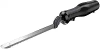 Black+Decker Faca elétrica Comfort Grip com lâminas de aço inoxidável de 17 cm e botão de trava de segurança, ideal para esculpir, fatiar e cortar carnes, pão de peru e espuma artesanal, pode ser