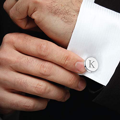 Bodyj4You 5Pc Cufflinks Tie Bar Money Clip Button Shirt Personalized Initials Letter F Gift Set #TOP5