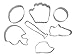 R&M International Sports Cookie Cutters, Baseball Cap, Bat, Glove, Football, Helmet, Sneaker, Circle, 7-Piece Set