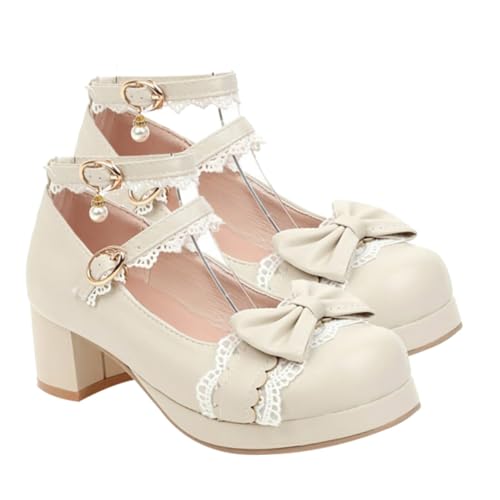 Chaussures plates femmes avec intérieur PU beige et empeigne à nœud élégant