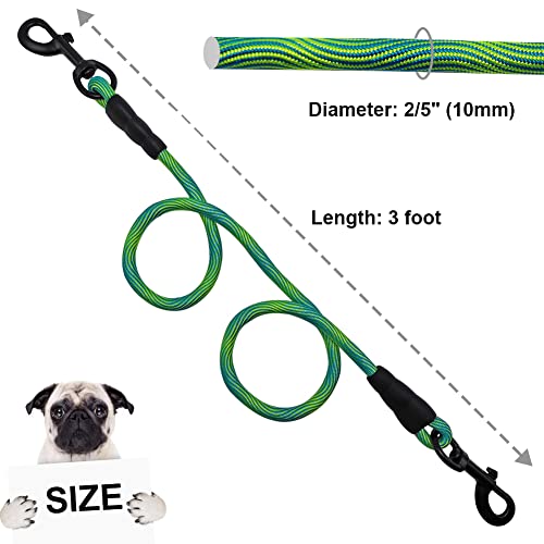 BTINESFUL 3FT Dog Tie Down, Nylon Rope Short Dog Tether Indoor Training Safety Vehicle Tether for Large Medium Strong Puppy - Thumbnail 4