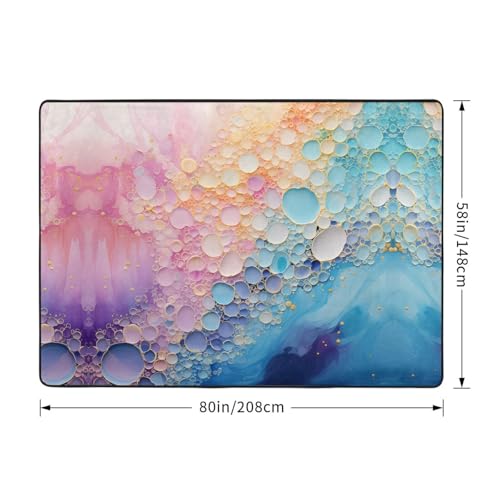 Tapis de sol design marbre bleu pour salon et chambre moderne