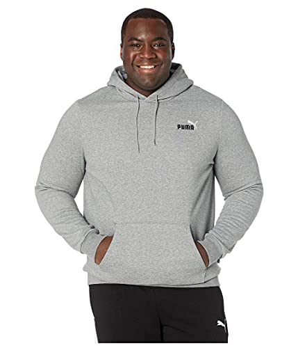 Image of PUMA Men's Essentials+ Logo Fleece Hoodie BT, Medium Gray Heather, 3X-Large