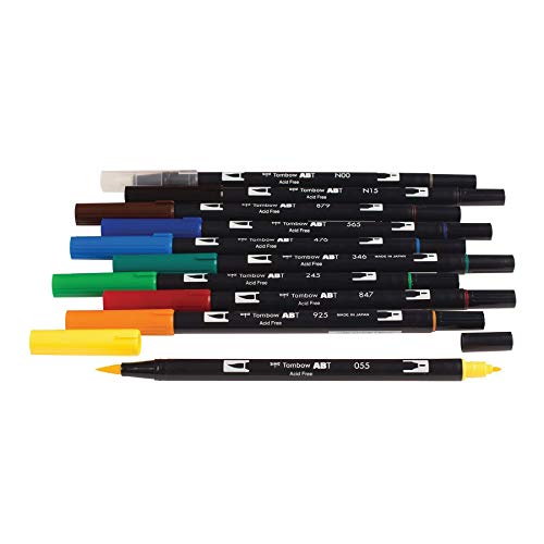 Tombow Abt Dual Brush Pen Set Of 10, Primary #TOP1