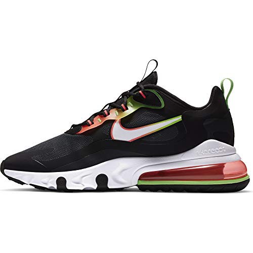 nike, Air, swoosh Nike Air Max 270 React WW, Scarpe da Corsa Uomo, Black White Green Strike Flash Crimson, 42 EU