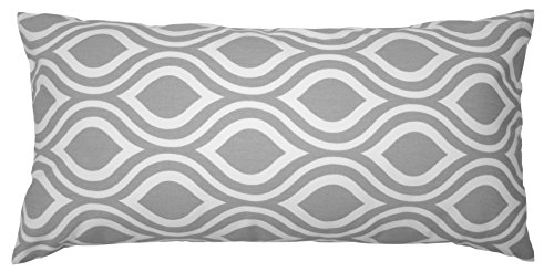 JinStyles Accent Decorative Throw Pillow Cover, Lumbar, Print, Grey, 12 x 24, 1 Cover